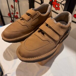 Footonic 9.5 D WIDE  EvaTech Velcro Brown Leather Athletic Walking Shoes